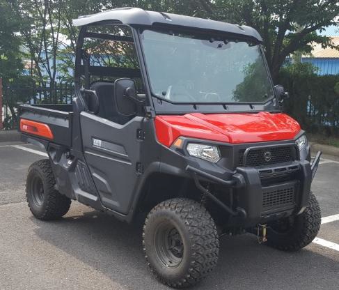 Red and grey Kioti UTV