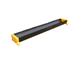 animal feed trough with yellow ends against a white background